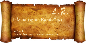 Lőwinger Roxána névjegykártya